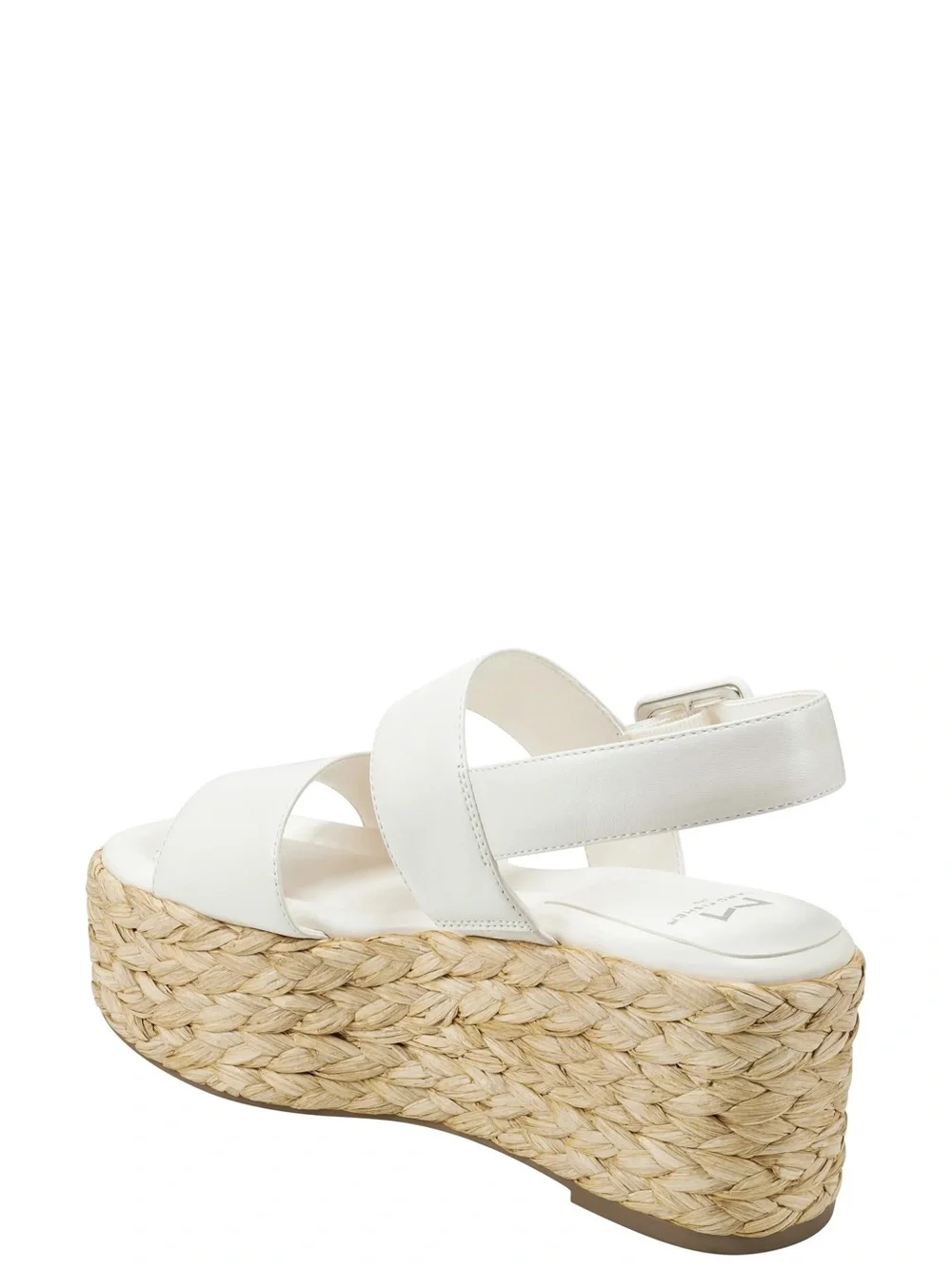 Marc Fisher White Platform Espadrille Wedge Sandal